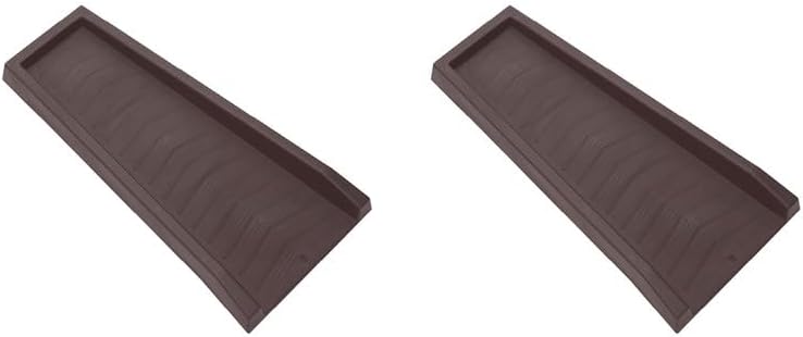 MasterMark Splash Block, Decorative Gutter Downspout Extensions, Splashguard, Foundation Water Diverter, Rain Gutter Guard, Plastic 24” Brown (2 Pack) - Image 1